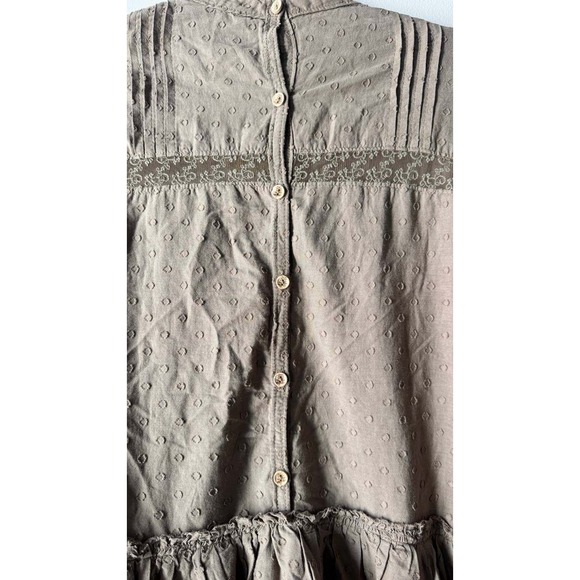 Pilcro Anthropologie Long Sleeve Mock Kneck Swing Dress Boho Cotton Mini S - Picture 6 of 8